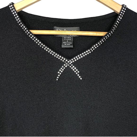Style & Co Rhinestone Collar Knit Sweater sz SP - Picture 2 of 9